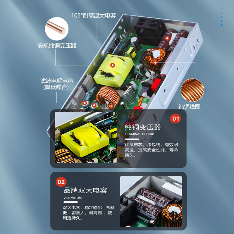 mwel Mingwei RSP - 500 / 1000 / 1500 / 3000W fuente de alimentación de conmutación PFC de alta potencia 24V27V36V48V image 2