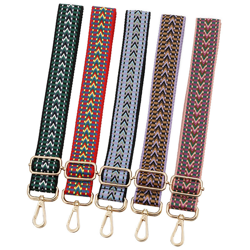 New Ethnic Style Colorful Bag Shoulder Strap Accessories Women's Bag Adjustable Shoulder Crossbody Replacement Long Shoulder Strap Foreign Trade Belt