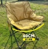 (Thick cotton-filled low-back moon chair) Khaki ⚑✓