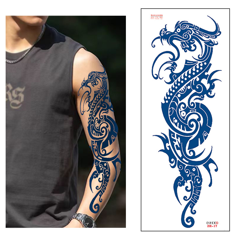 Calcomanías de tatuaje semipermanentes de brazo completo para hombres y mujeres brazo imagen grande jugo de planta no puede lavar las pegatinas de tótem de tatuaje