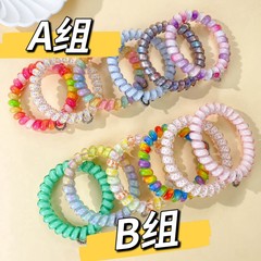 25款彩色一组六个撞色花纹电话线 090k308