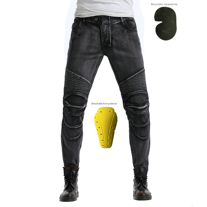 Al por mayor transfronteriza de la motocicleta pantalones vaqueros de los hombres Harley motocicleta retro casual ciclismo pantalones carreras resistente a la caída lavado de plata