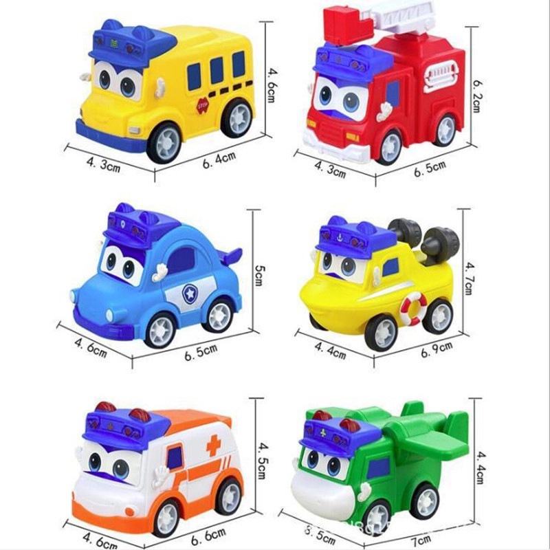 Authentic Goethe Variety School Bus Q Version Cartoon Fun Pull Back Car Cake Baking Ornament Gashapon Machine Toy
