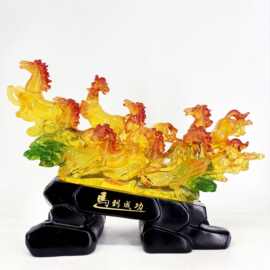 八骏马摆件家居客厅电视柜装饰招财马到成功办公室工艺品开业礼物
