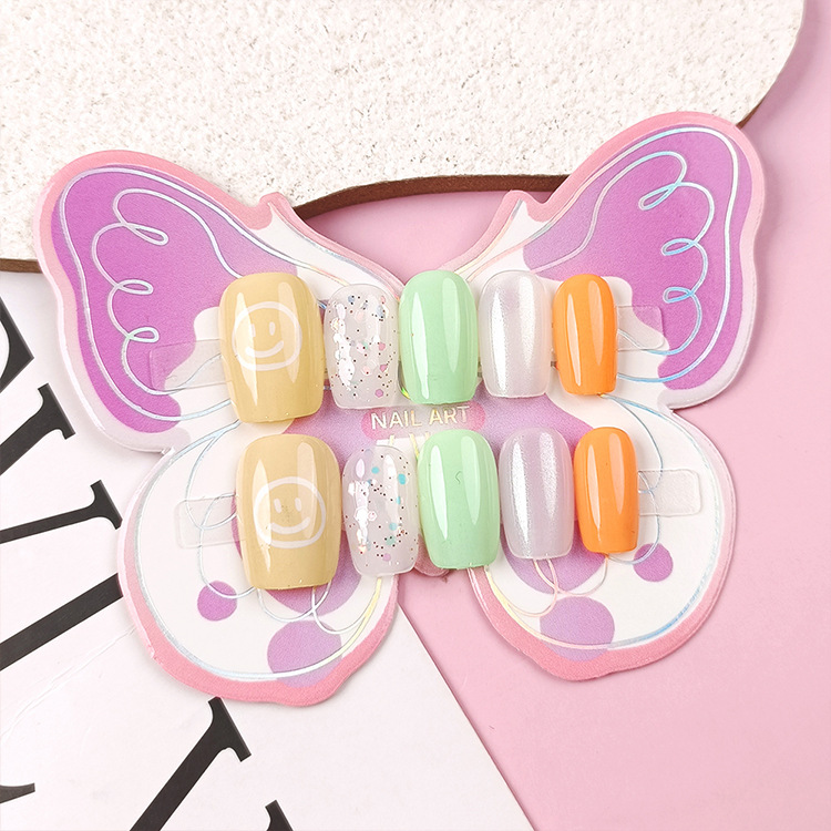 10 piezas de uñas para niños adolescentes, uñas para adolescentes lindas, uñas para niños de 12 - 18 años de edad