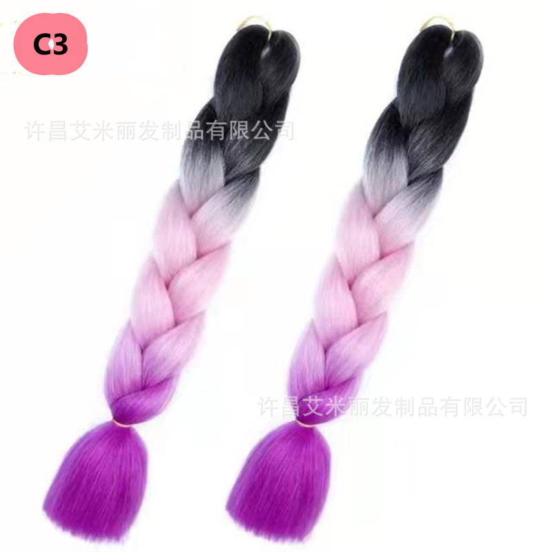 Trenzas africanas con cabello rosa渐 – materiales de alta temperatura, estilo boxeador