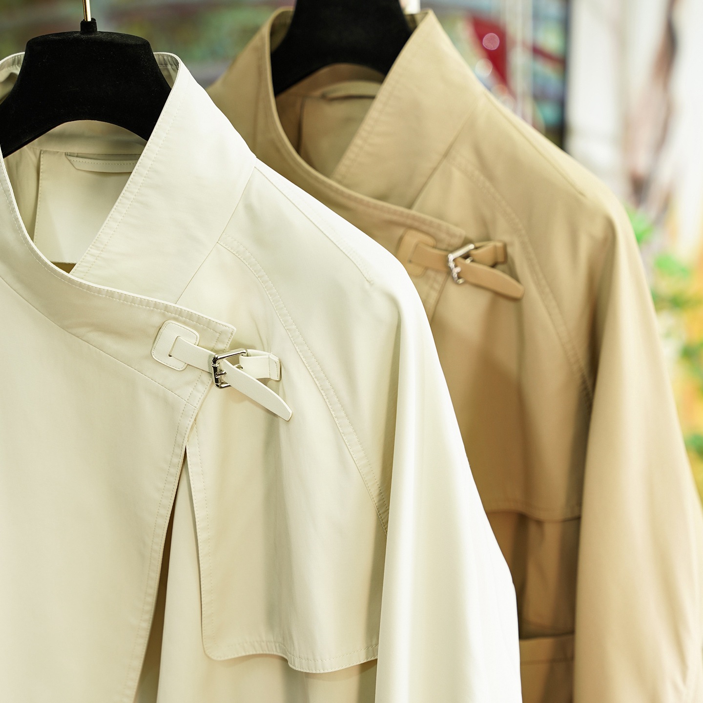 Autumn New A-Line Fashionable Stand Collar Short Windbreaker Jacket for Women 0820