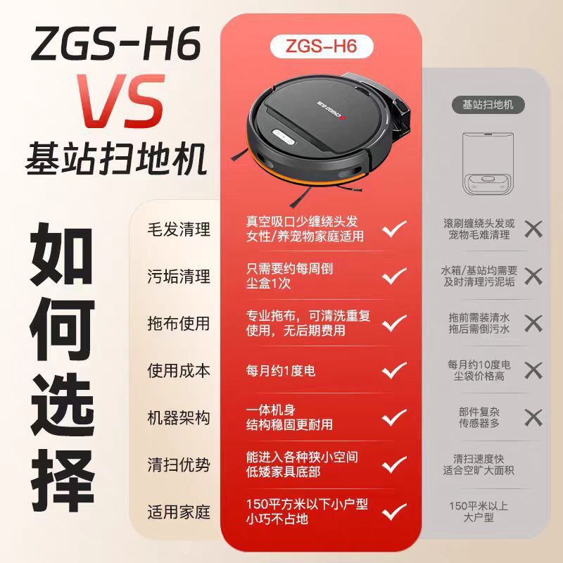 志高扫地机器人扫拖吸三合一超薄款家用全自动扫地吸尘拖地一体机|undefined