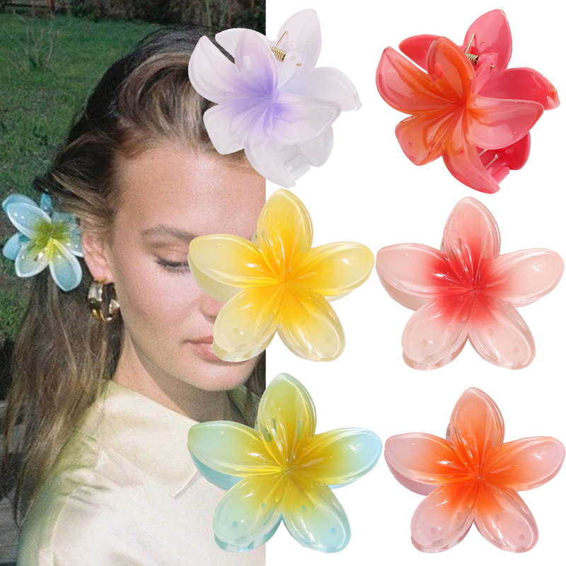 European and American Cross-Border Colorfulful Plumeria Hairpins, High-End and Exquisite Hairpins, Flower Petals, Hairpins, Shark Clips for Women European and American Cross-Border Colorfulful Plumeria Hairpins, High-End and Exquisite Hairpins, Flower Petals, Hairpins, Shark Clips for Women