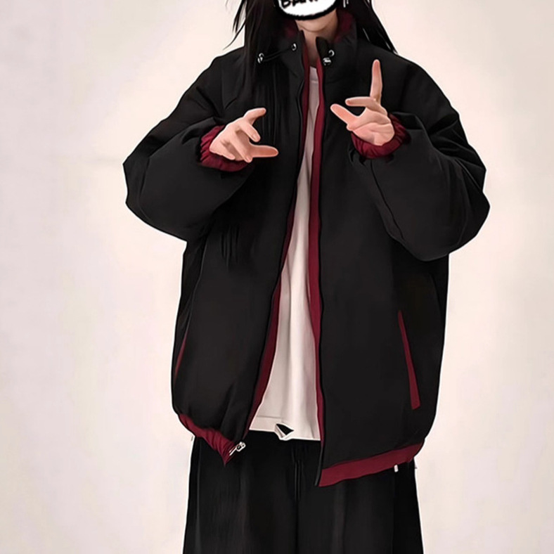 Reversible Short down Jacket for Boys in Winter, American Cleanfit Jacket, Stand-Up Collar Workwear Jacket