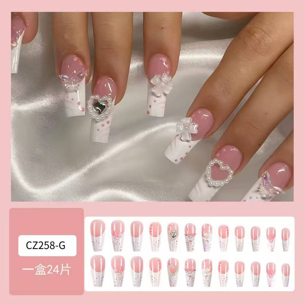 Cross-border uñas falsas uñas desgaste largo T-punto de la jalea del diamante del clavo del gel de uñas pieza de prensa al por mayor en las uñas