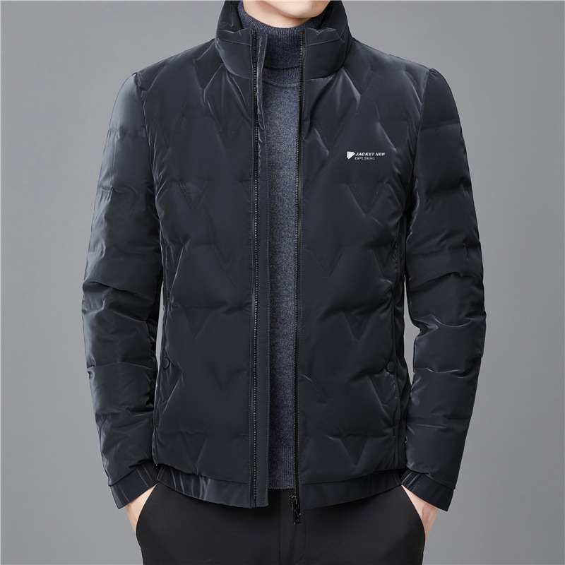专柜90%白鸭绒羽绒服男2023冬季新品加厚保暖青中年男装立领外套