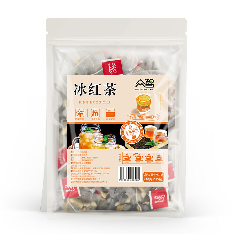 Zhongzhi 三角バッグ 25 パック/バッグ桃ウーロン茶四神スープ雪梨茶竹杖草根ジャスミン緑茶ドロップシッピング