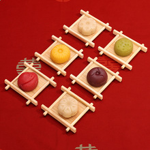 井字糕点盘杯垫竹制隔热茶杯垫杯托糕点垫订婚喜饼婚庆婚庆专用