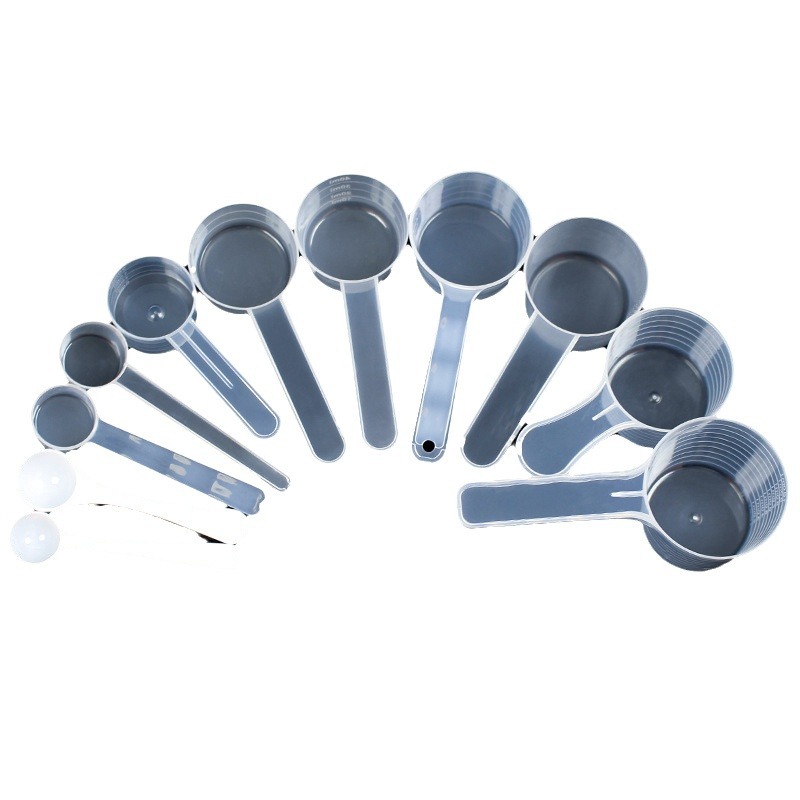 Cucharas medidoras de plástico de 2ml, 4ml, 8ml, 10ml, 20ml, 30ml, 40ml, 50ml, 60ml, 70ml y 100ml