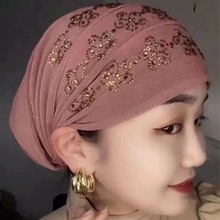 帽中老年钻回族头巾网红烫包头穆斯爆款发帽遮蕾丝头套帽子帽洋气