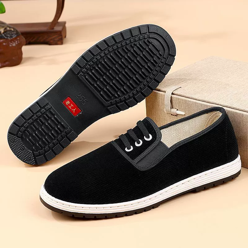 Вельветовая тканевая обувь, весенне-осенняя дышащая обувь в стиле старого Пекина, нескользящая удобная повседневная мужская и женская рабочая обувь на мягкой подошве, летняя