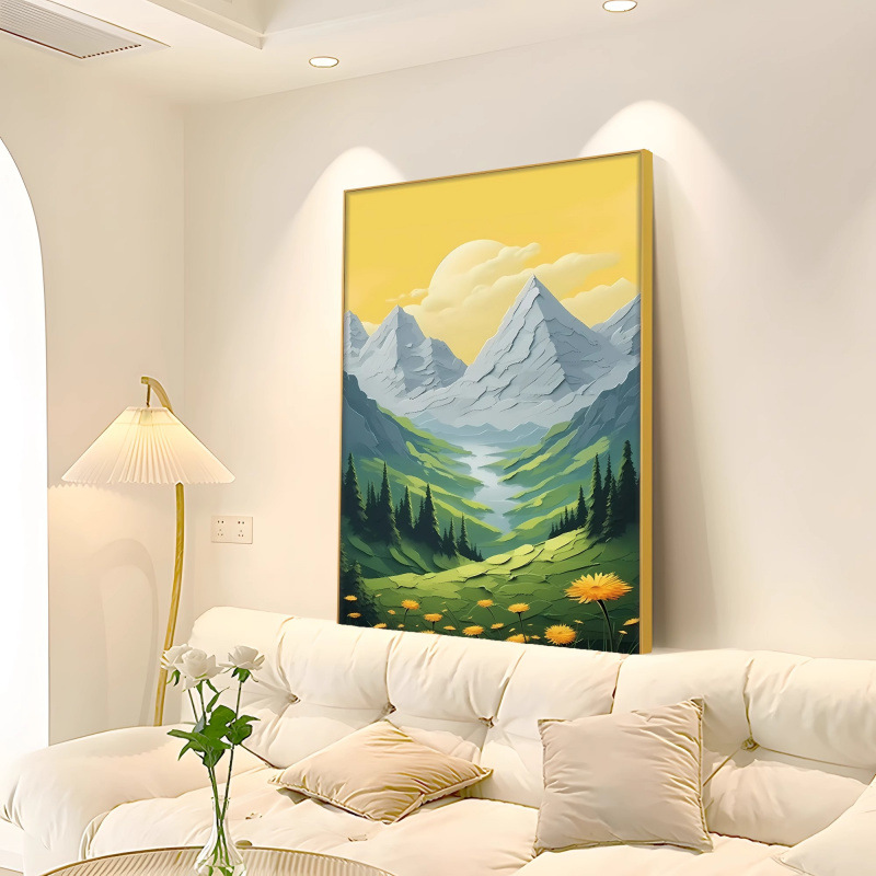 Hiện đại tối giản treo tranh nền tường cầu thang tranh phong cảnh hành lang đẹp văn phòng Sunrise Golden Mountain 80120