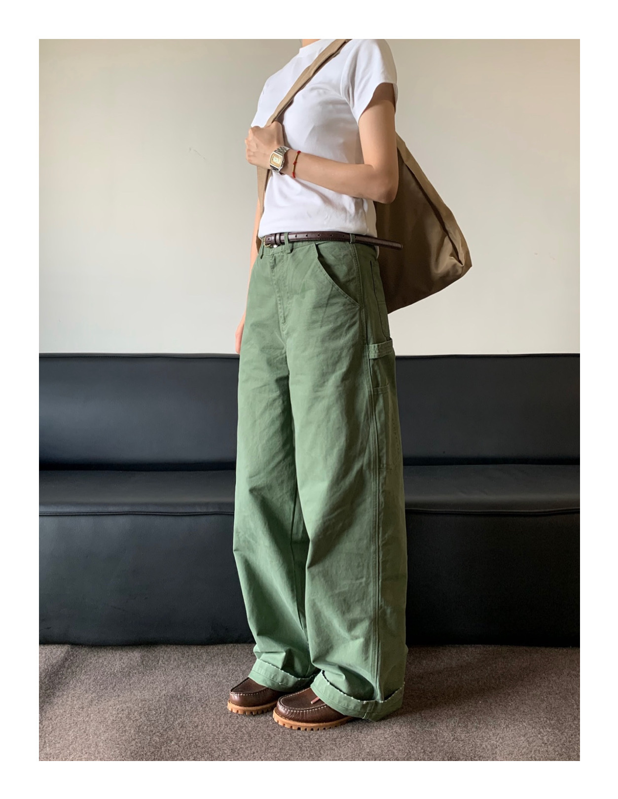 Men's Jeans Military Green Cargo Loose Simple Niche Draped Casual Pants Trendy Versatile_voghion.com