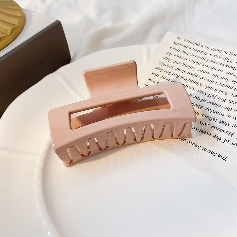 Accesorios para el cabello de pinza de tiburón de acrílico grande de Corea, clip de agarre para el cabello de disco simple, tocado de horquilla de cabeza femenina al por mayor