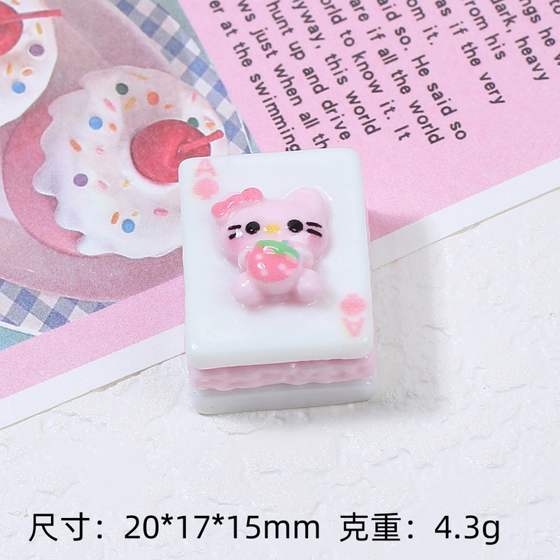 可爱小猫扑克夹心饼干手工diy奶油胶树脂配饰小配件饰品材料批发|undefined