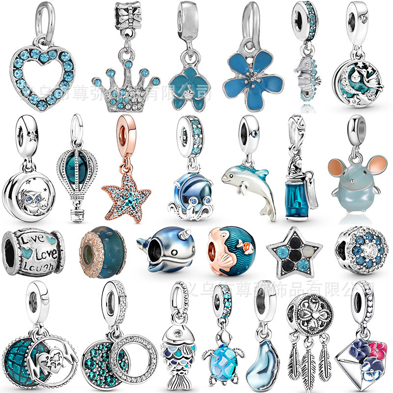 L Zunmi Jewelry Ocean Series Blue Turtle. Octopus. Starfish. Dolphin. Narwhal Pendant Charm Wholesale