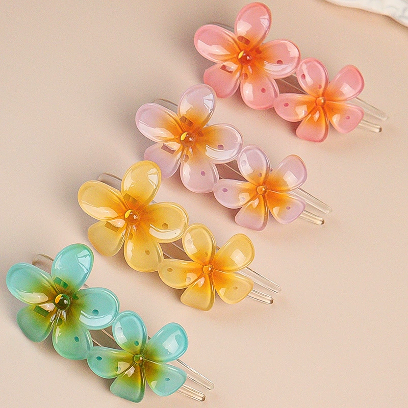 Атмосферная заколка для волос, акула, аксессуар для волос, с цветами
