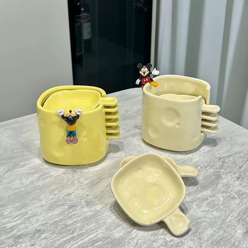 Симпатичный горячий горшок соус блюдо керамический мультфильм домашняя приправа блюдо с ручкой пельмени блюдо с соусом небольшое блюдо уксусная тарелка X20