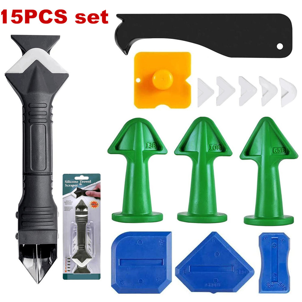 Sealant Scraper 玻璃胶填缝喷嘴13件套刮铲胶器密封填缝灌浆刮板
