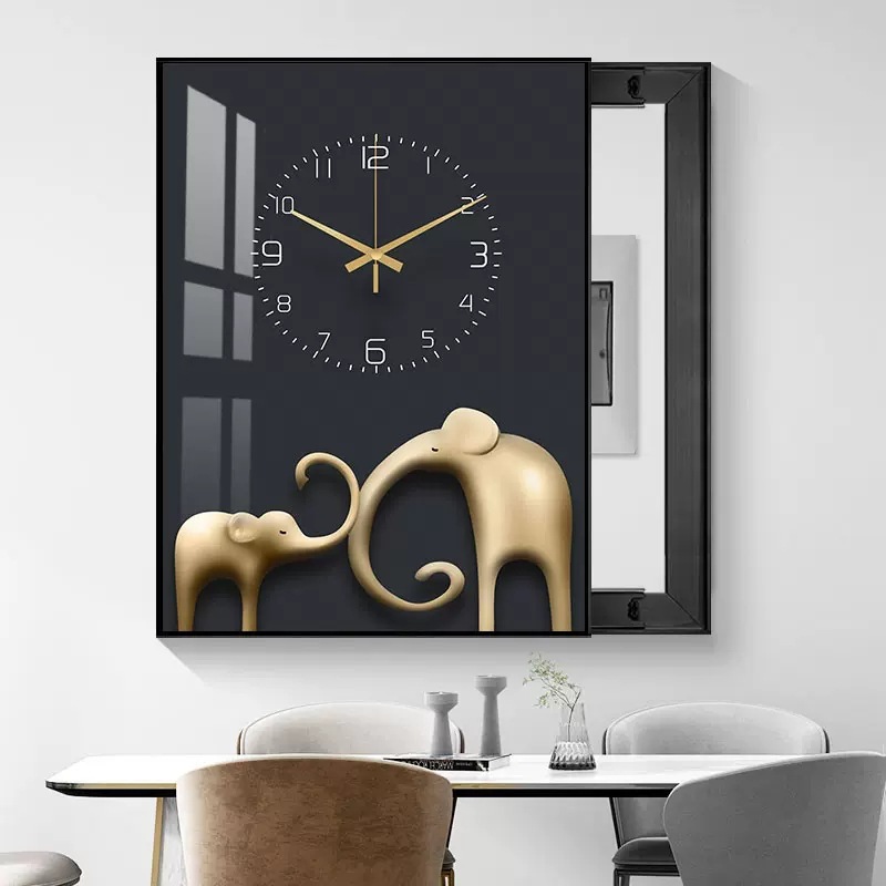 Caja de medidor moderna de lujo ligero pintura decorativa que cubre elefante interruptor principal caja de alimentación caja de freno eléctrico pintura colgante de alta gama pintura push-pull pintura