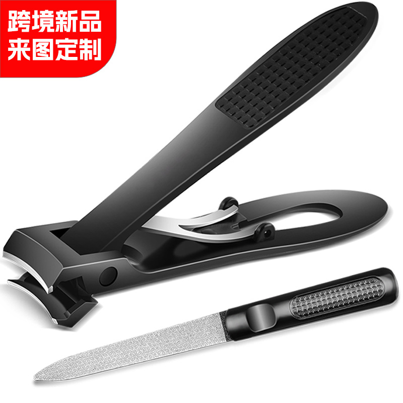 Amazon Cross-Border Stainless Steel Large Opening Nail Clippers Powder Die-Cast Nail Clippers Manicure Scissors Beauty Tool Set