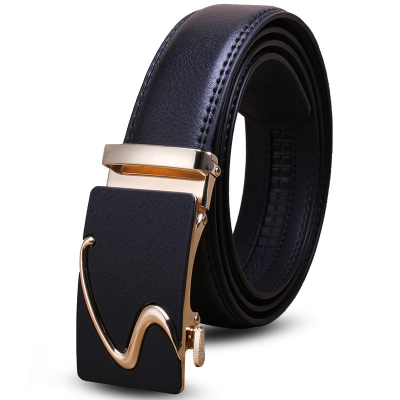 Men's Genuine Leather Automatic Buckle Luxury Belt Wholesale Simple Versatile Denim Belt Manufacturer