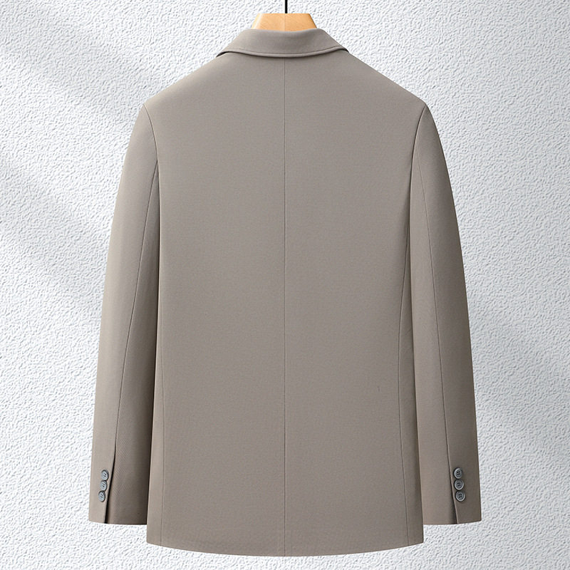 Áo vest nam dài tay màu trơn, chất liệu nylon co giãn không cần là, dáng ôm, kiểu mới mùa xuân thu — Màu be, Màu camel, Màu đen