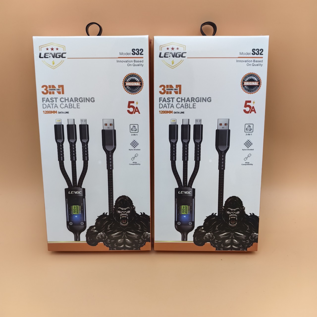S32 un remolque tres 100w negro trenzado cable de lámpara
