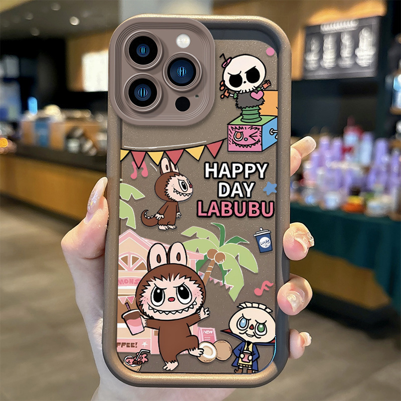 楽しい漫画バブルマート Apple 16 携帯電話ケース Labubu 14/15plus オールインクルーシブ落下防止ソフトケースに適しています|undefined