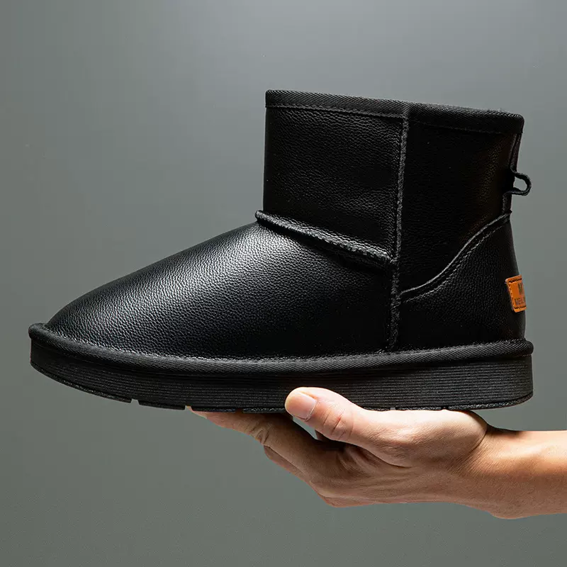 男鞋45码46码冬季雪地靴男47码48码49码保暖短靴男真皮防寒防滑