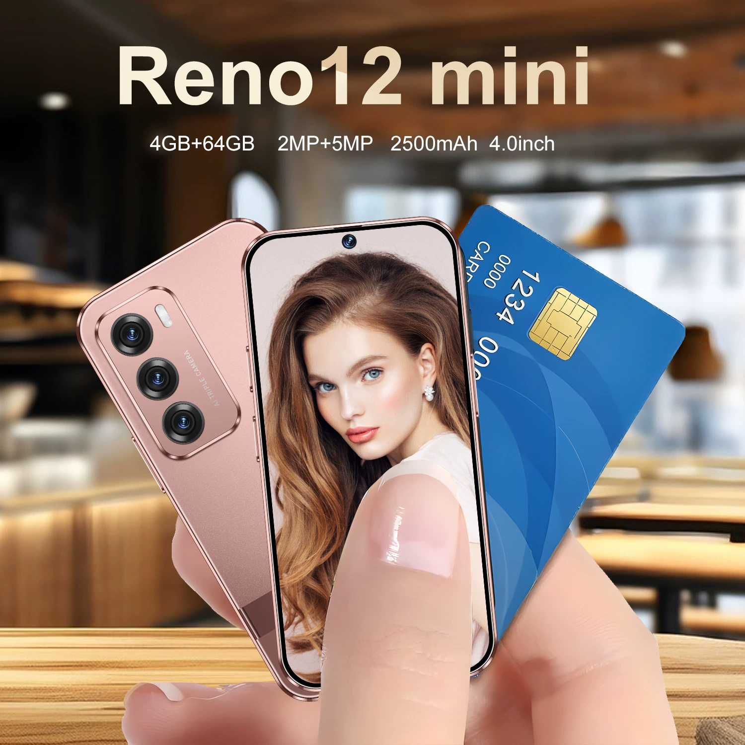 Мини Reno12 Mini для детей: компактный смартфон, цвета Black White Rose Gold, от производителя