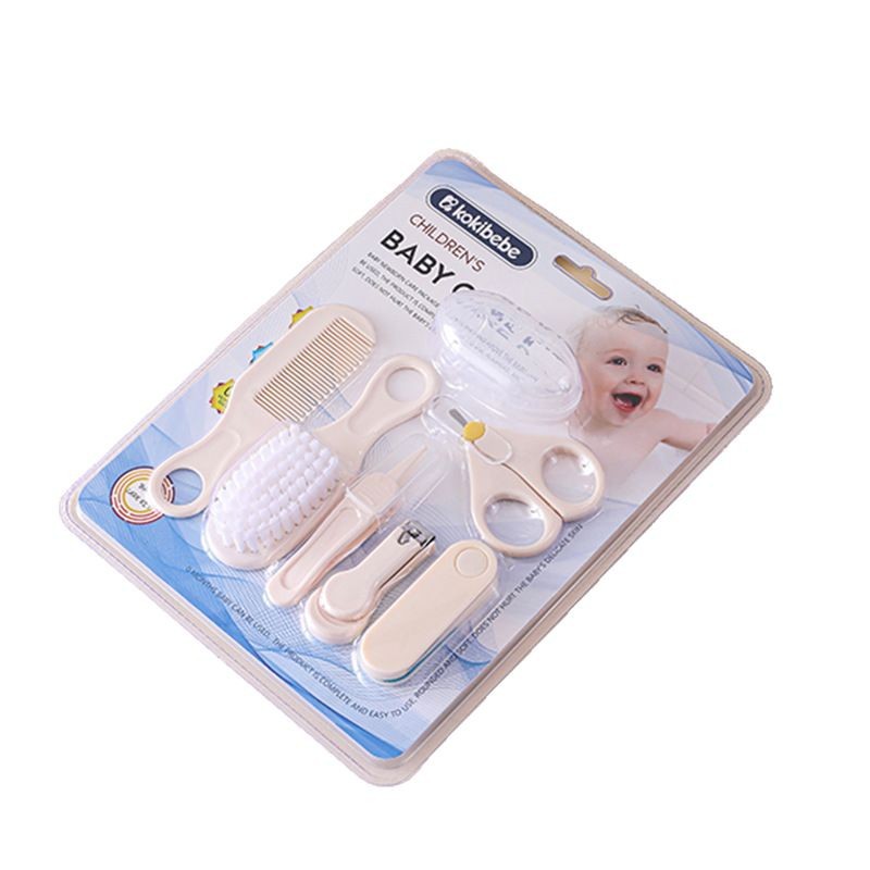 Set de cuidado para bebé de 7 piezas, incluye cortaúñas, cepillo y peine - Mayorista