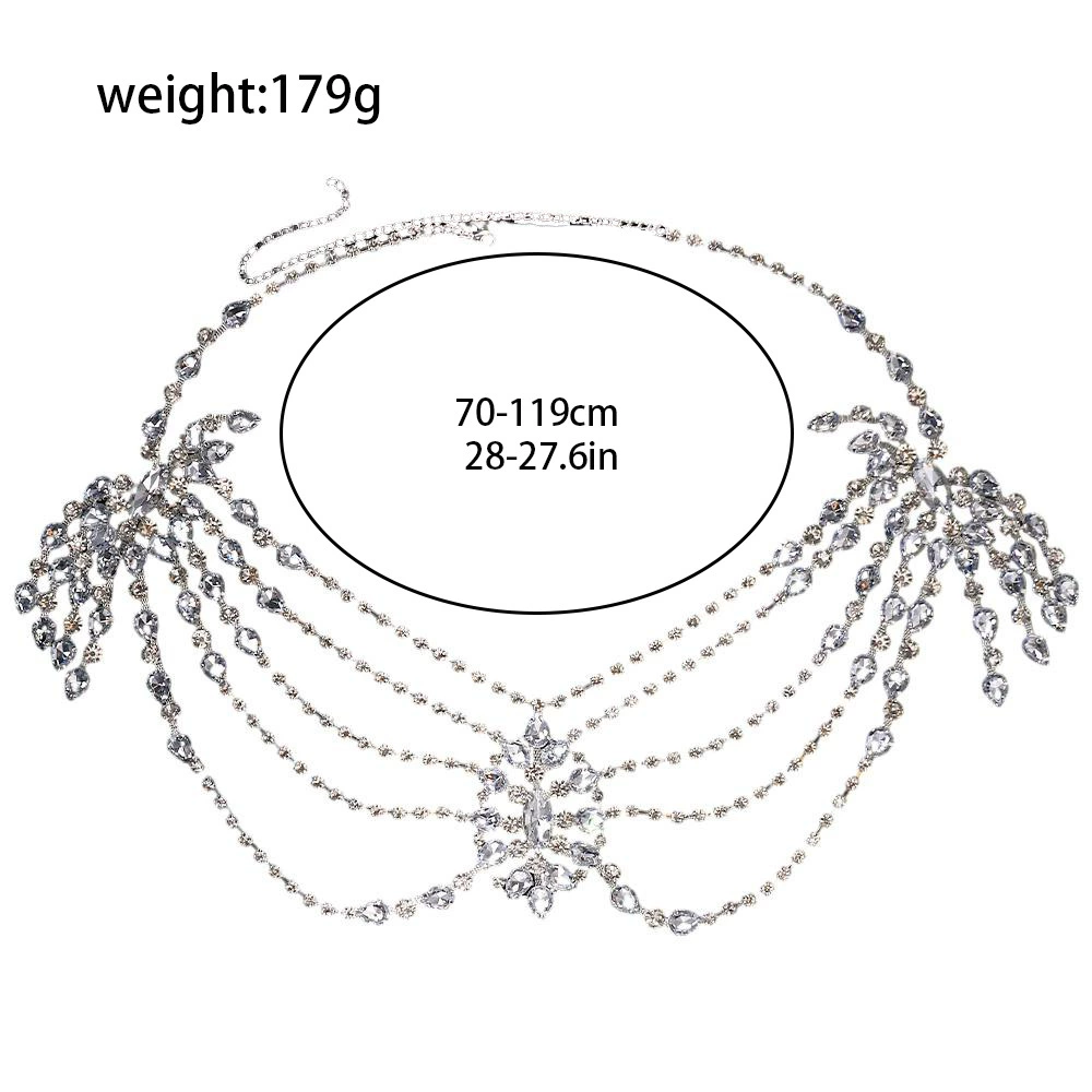 Amazon продаёт многослойную цепочку на плечо женская мода with rhinestone body chain банкетное платье аксессуары Широк цепь на плечо