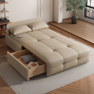 Electric Sofa Bed Multifunctional Living Room Small Apartment Bedroom Foldable Electric Retractable Sofa Wireless Remote Control