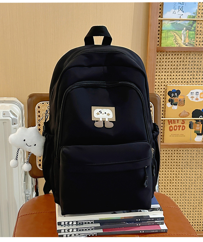 ins日系书包新款大容量上课背包可爱卡通学生包纯色小清新校园包|undefined