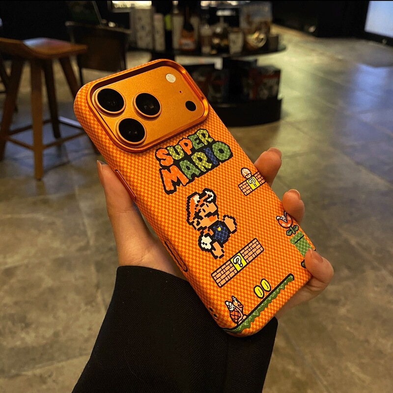 Suitable for iPhone 18 Pro Max Super Mario Kevlar Matte Magnetic Phone Case, Apple 17 Full Cover 16