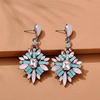 Fashionable earrings, accessory, boho style, with gem