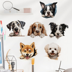 ペットの斑点犬の装飾は子供の部屋のかわいい動物を描いてペットの店の犬の顔を描いて壁のステッカーを取り除くことができます。