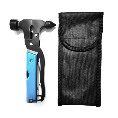 Glass with Cutter Escape, Qəza çəkici - blue-aluminum-handle-black-version