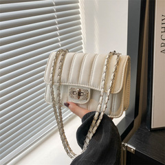 格子鏈條小方包包女包2024新款時尚單肩包跨境外貿代發百搭斜挎包