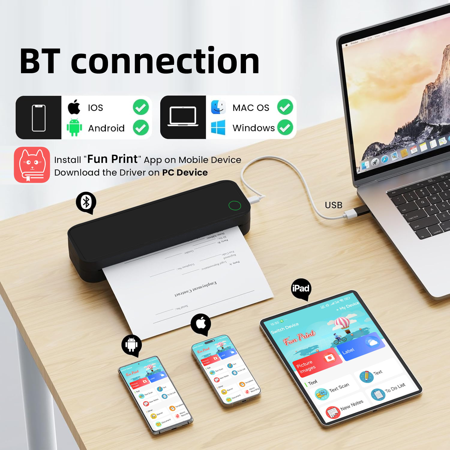 Nueva impresora A4 portátil M15, estudiante pequeño, pregunta incorrecta, archivo de bolsillo, impresora térmica Bluetooth al por mayor