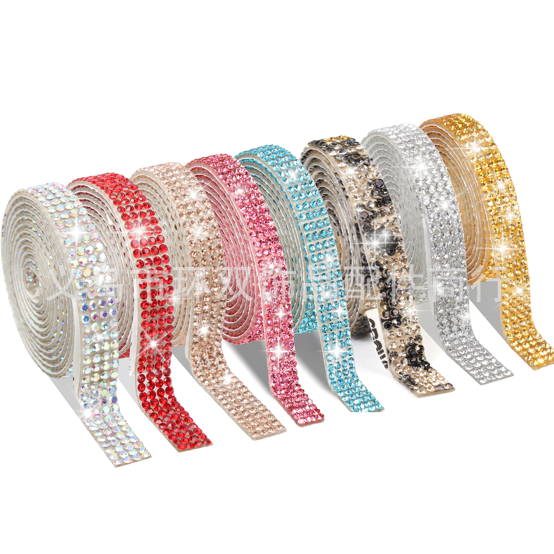 Código adhesivo de diamante de cristal, tira de diamantes de imitación, pegatinas de diamantes de flash autoadhesivas, accesorios de joyería, cinta de perforación autoadhesiva de bricolaje, accesorios de vestir image 3