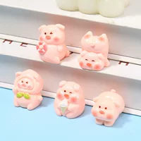 Смола мультфильм трехмерный милый толстый свинья diy ювелирные аксессуары брелок подвеска автомобильный микро-ландшафтный маленький украшение