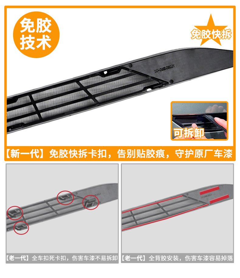 Suitable for Hongqi HS5, integrated welded car anti-insect net, front grille special modification decorative strip accessories